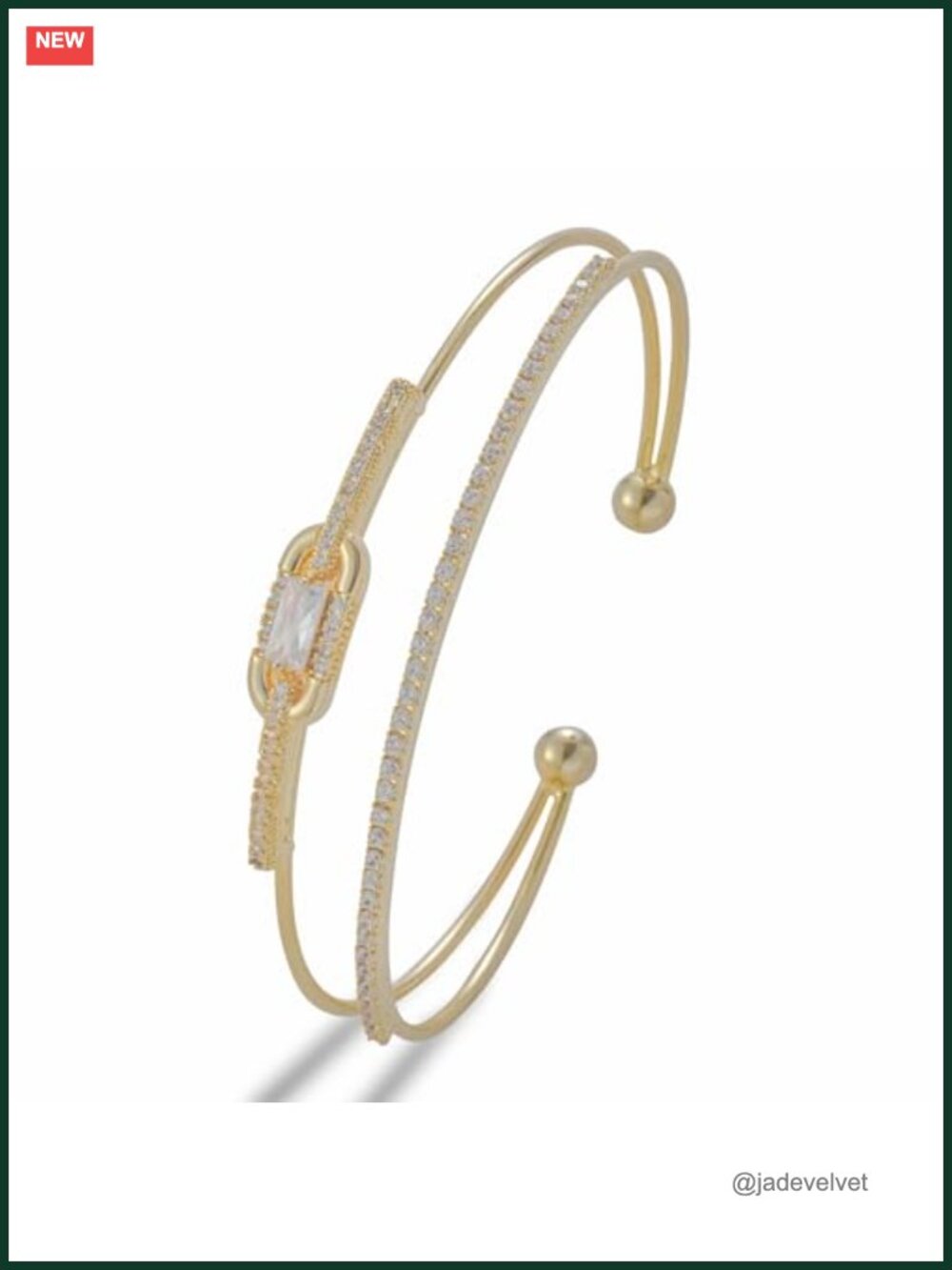 14k Gold Plated Cuff Bracelet Irregular Charm Bangle Fashion Arm Jewelry